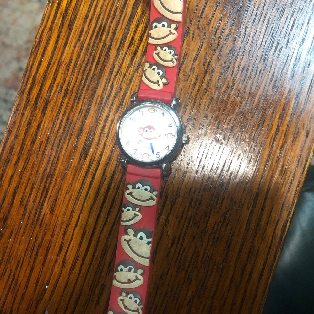 Geneva Stainless Steel Red Watch